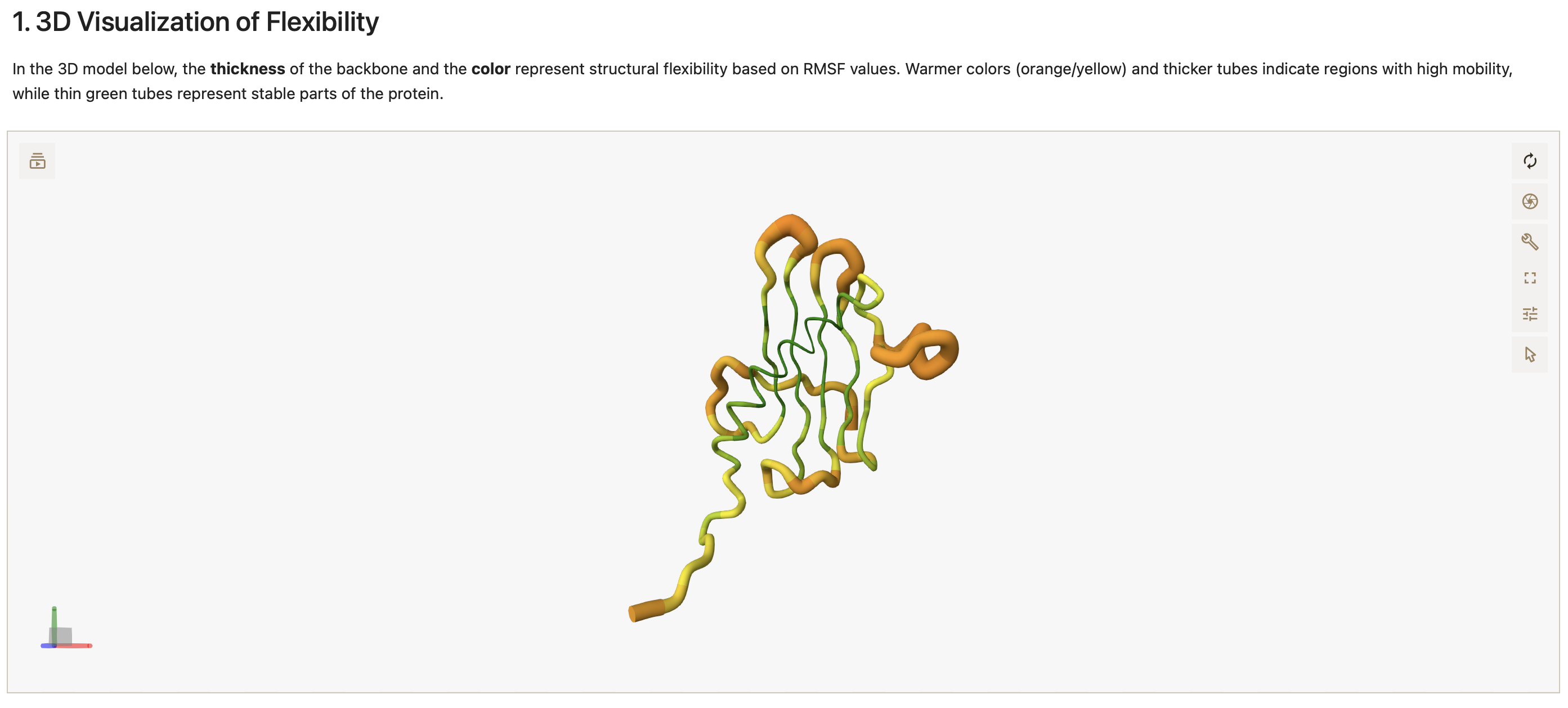 3D visualization of flexibility / Mol viewer
